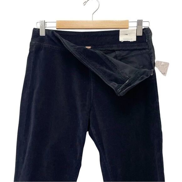 NWT Free People In My Feelings Black Velvet Crop Slim Flare Boho Pants Size XS - Picture 6 of 13